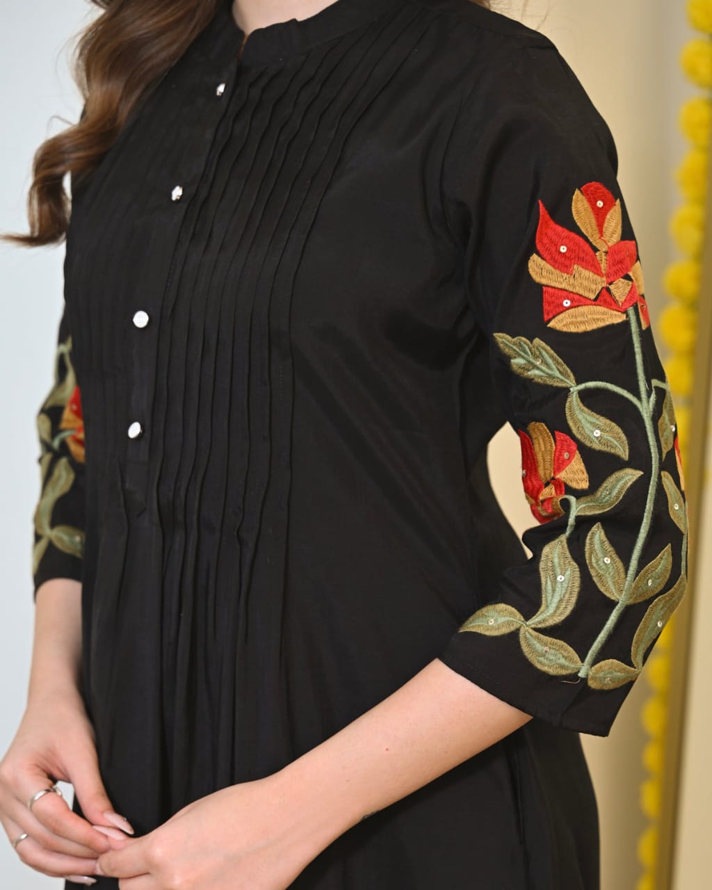 Bagrubazzar Premium Women's Cotton Embroidered Kurti Pant Set