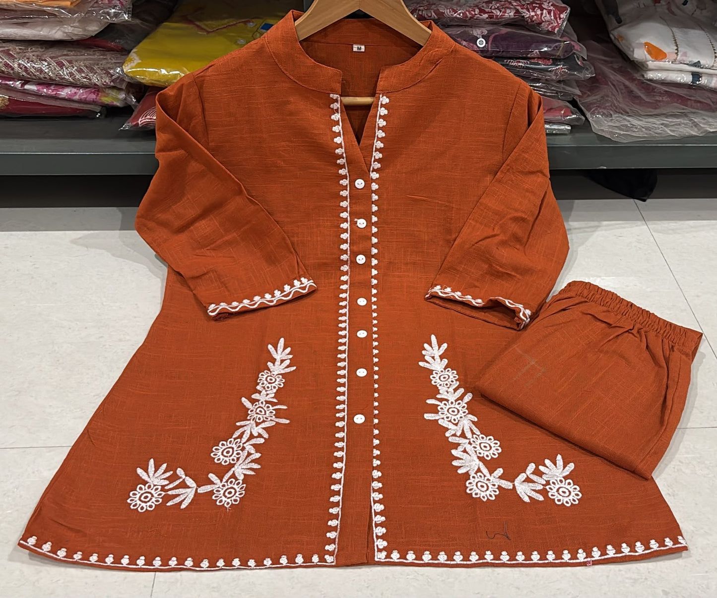 Bagrubazzar Women's Premium Cotton Embroidered Co-Ord Set