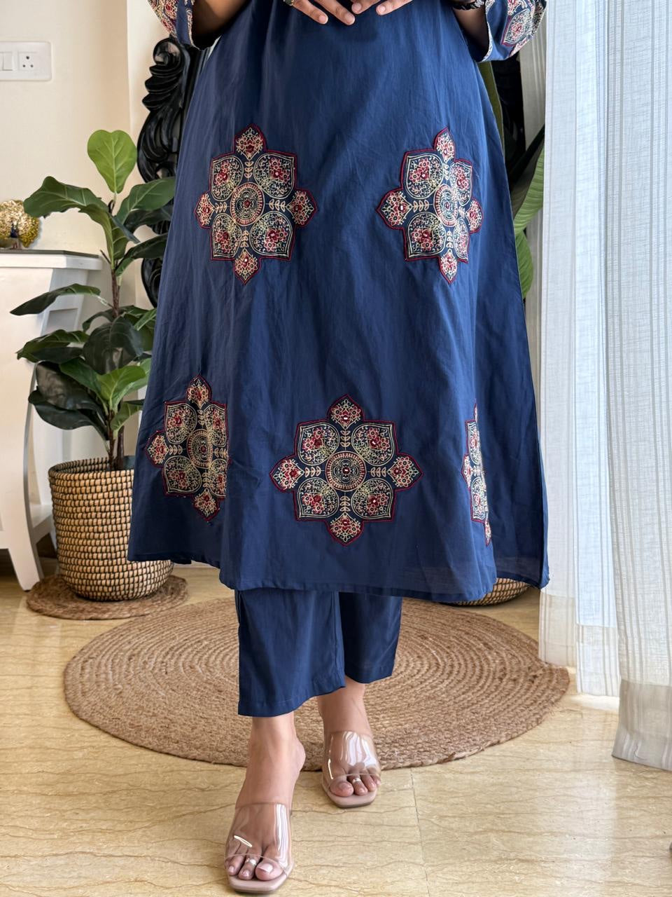 Bagrubazzar Pure Cotton A-Line Kurta Pant & Dupatta Set for Women