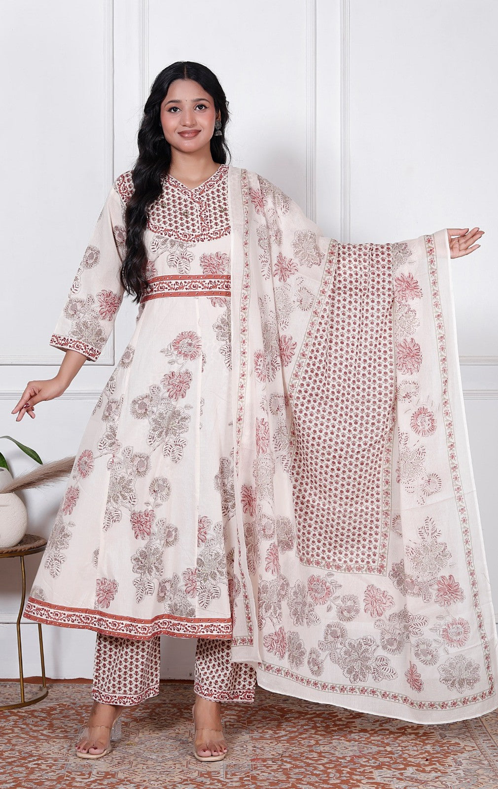 Bagrubazzar Premium Cotton 60x60 Dress Material Suit Set for Women