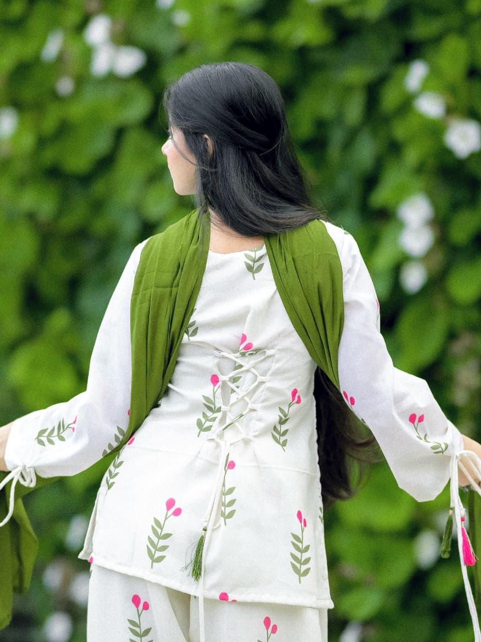 Bagrubazzar New Cotton Kurti Pant Set With Dupatta | Women’s Kurta Pant Set