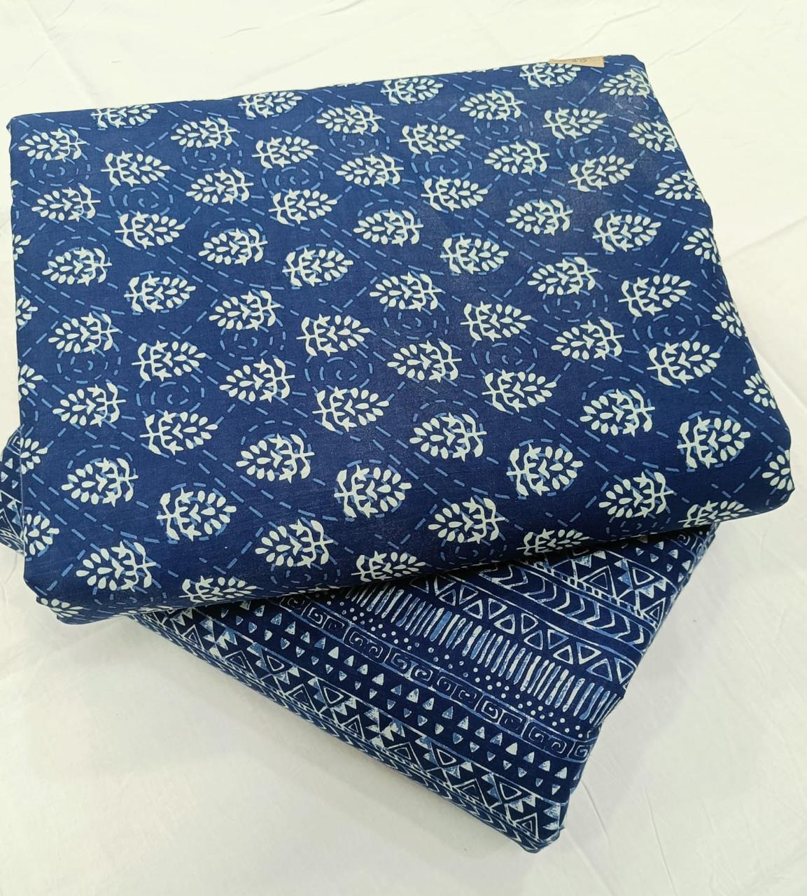 Bagrubazzar Ethnic Sanganeri Handblock Cotton Suit Material for Women