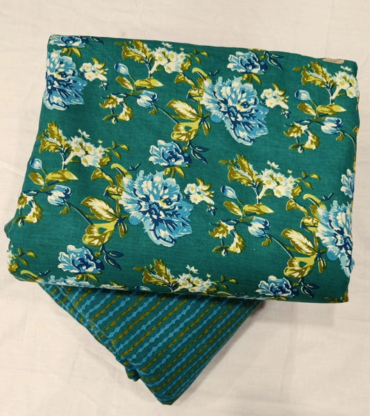 Bagrubazzar Indian Sanganeri Print Cotton Unstitched Dress Material