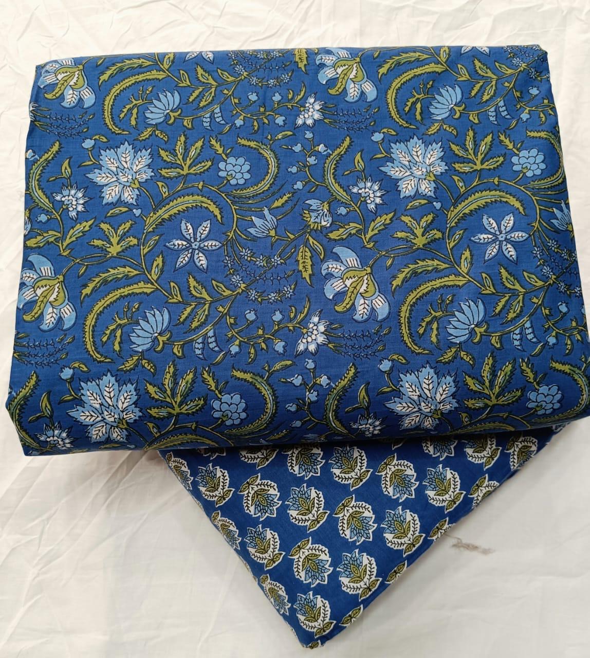 Bagrubazzar Traditional Jaipur Sanganeri Print Cotton Suit Set for Women