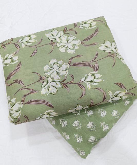 Bagrubazzar Women's Hanblock Jaipur Block Print Unstitched Top Bottom Suit Set