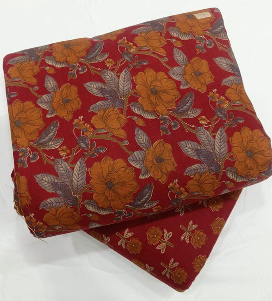 Cotton Unstitched Top Bottom Suit Set — Hanblock Print by Bagrubazzar